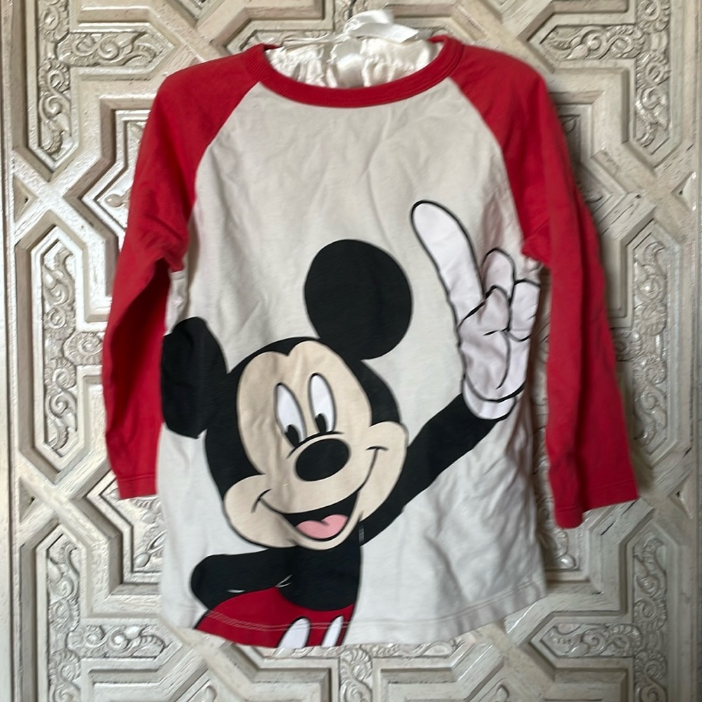 Size 2-3 Zara Mickey Mouse Raglan LS Tee